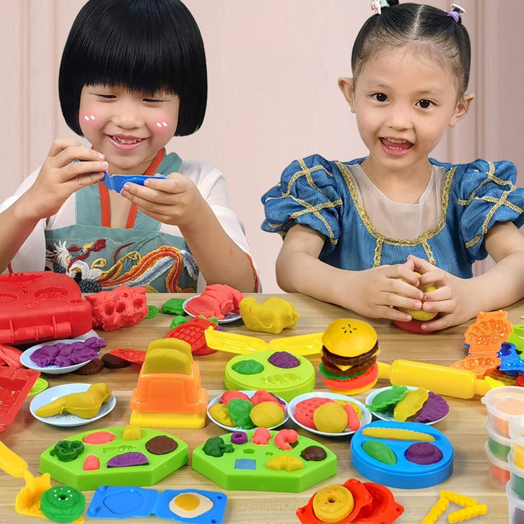 OTONOPI Wheat Clay Clay 12 Play Pretend Naturally Ages Clay, Clay, Toy, Set, Colors, Cooking, Kitchen, Hamburger, House, Play, Children's Toys,