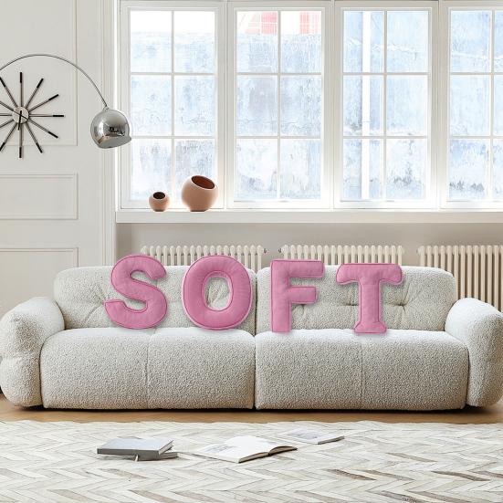 Pink Corduroy Letter Pillow A To Z English Alphabet Throw Pillow Decorative Capital Alphabet Shaped Hugging Cushion Sofa Bedroom Living Room Decor