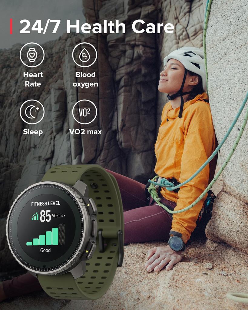 Suunto Vertical Titanium Solar Forest Smartwatch SS050859000 GPS Altimeter Barometer Long Battery Life
