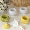 Silicone Storage Case Molds Striped Pattern Candle Holders Moulds Storage Containers Mold with Lid for Creative Minds