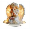 Decorative 2D Acrylic Angel Figurine Home Ornament with Floral Details and Integrated Lighting for Indoor Display and Gift Use