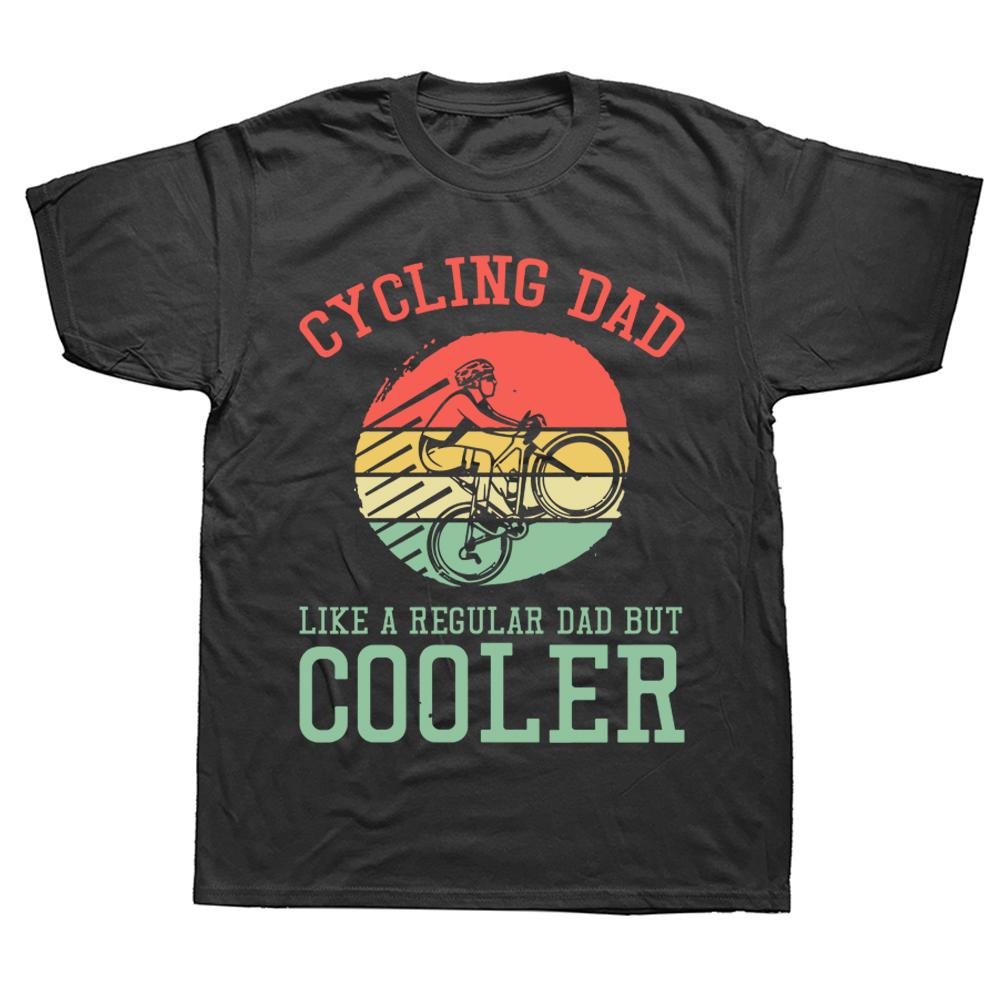 Cycling Dad Like A Regular Dad But Cooler Funny Vintage Cyclist Fathers Day Gift Tee Tops Round Neck Fashion Casual Tshirts