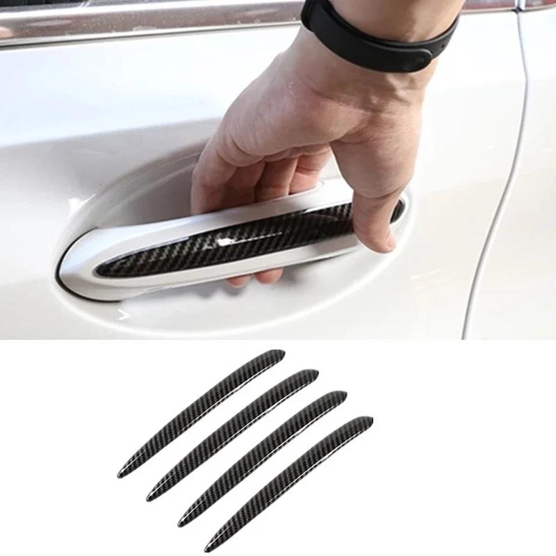 4Pcs/set ABS Car Door Handle Molding Cover Trim Carbon Fiber Look for BMW 5 Series G30 530li X3 X4 G02 2018- Exterior Parts