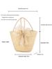 Pastoral Silk Floral Woven Beach Bag for Women's Seaside Vacations