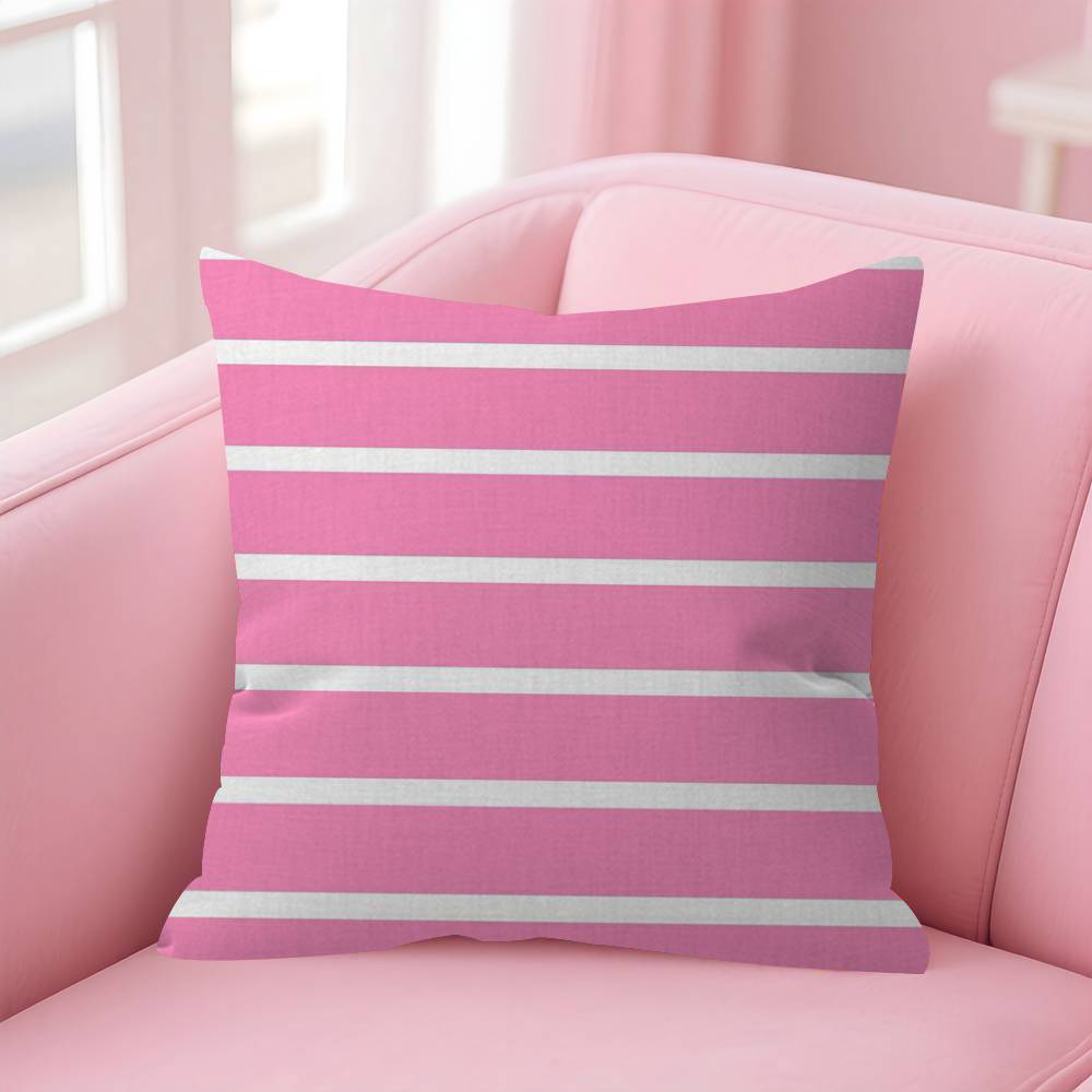 ART Pink Stripes Ins  Pillow Anime Pillow Sofa Bed Head Pillow Cover Cushion Cover Fashion