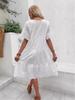 European Fashion 2025: Solid Color Cotton Embroidered Lace Dress