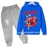 Boys Haaland Cartoon Football Tracksuit 2 Piece Hoodie and Jogger Pants Set Kids Graphic Print Sport Outfit
