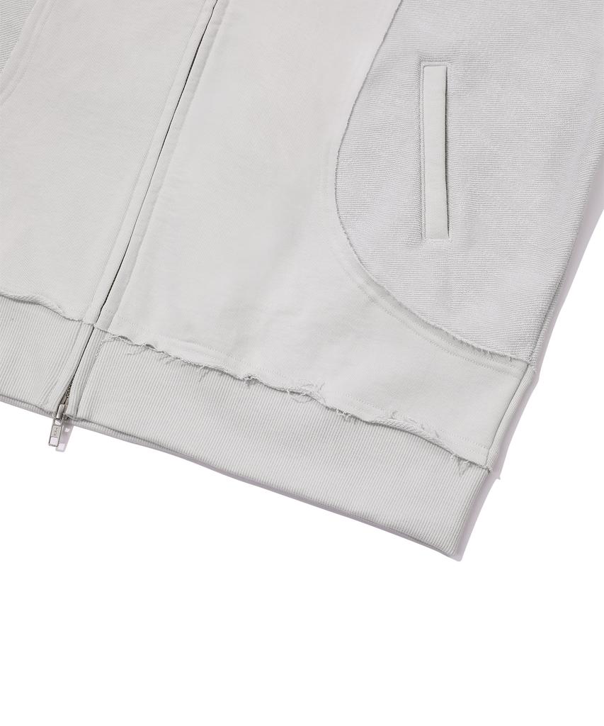 Episode Untitled In&Out Patchwork Zip-Up Hoodie_ Ice Gray