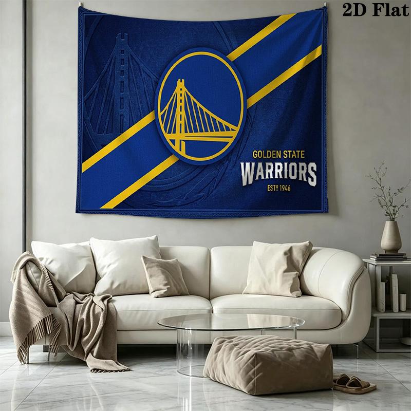 Golden State Warriors Wall Tapestry Aesthetic Wall Hanging Printed Fabric Blanket Decorative Tapestries for Bedroom Living Room Home Decor