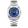 Square Steel Belt Large Dial Watch Calendar Luminous Trend Waterproof Quartz Watch