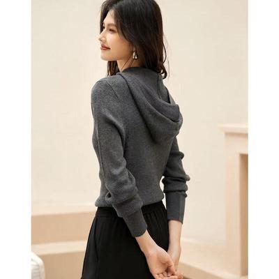 Firstview Women's Hooded Slim-Fit Knit Top