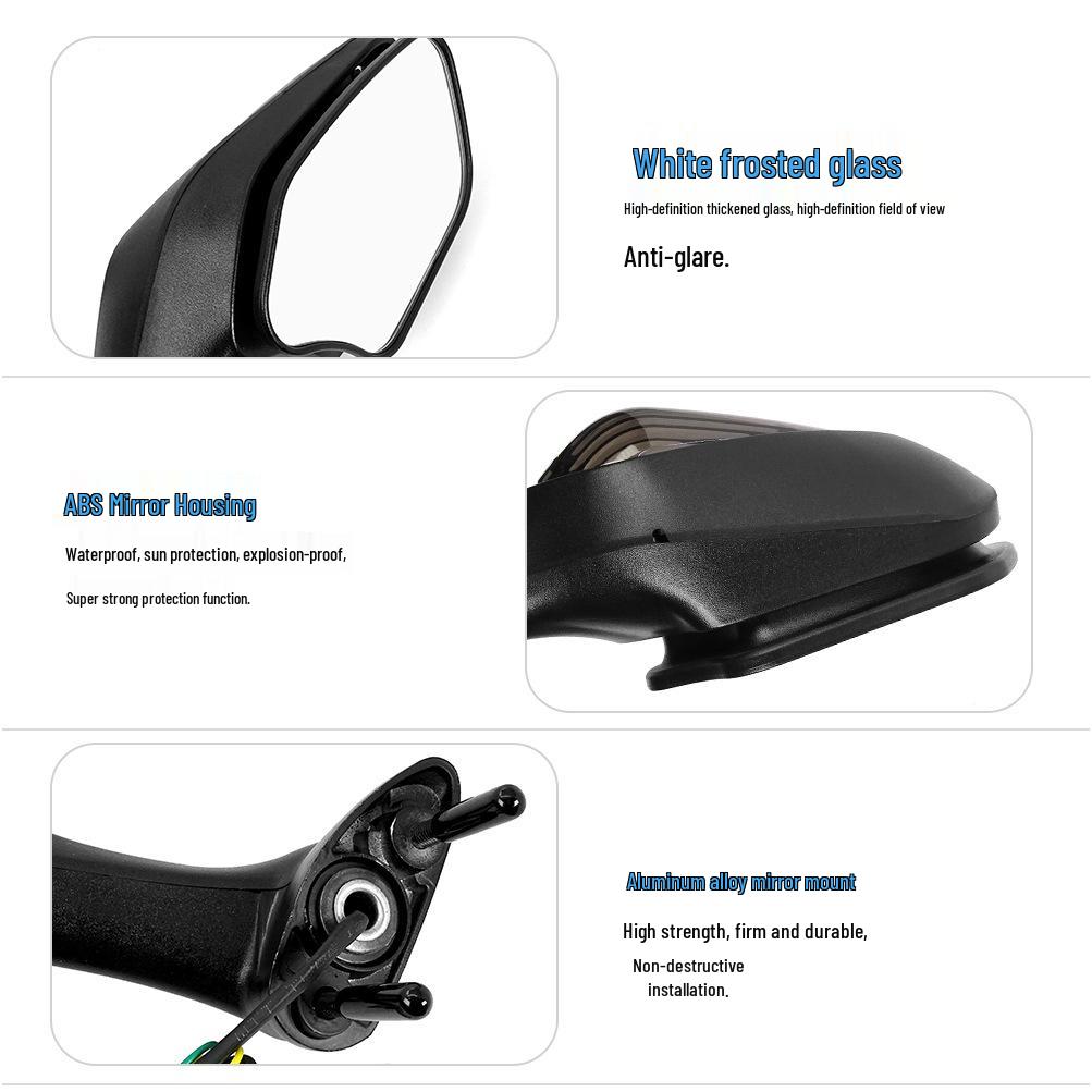 Foldable Motorcycle Rearview Mirrors with Turn Signal for Honda CBR1000RR (2008-2016)