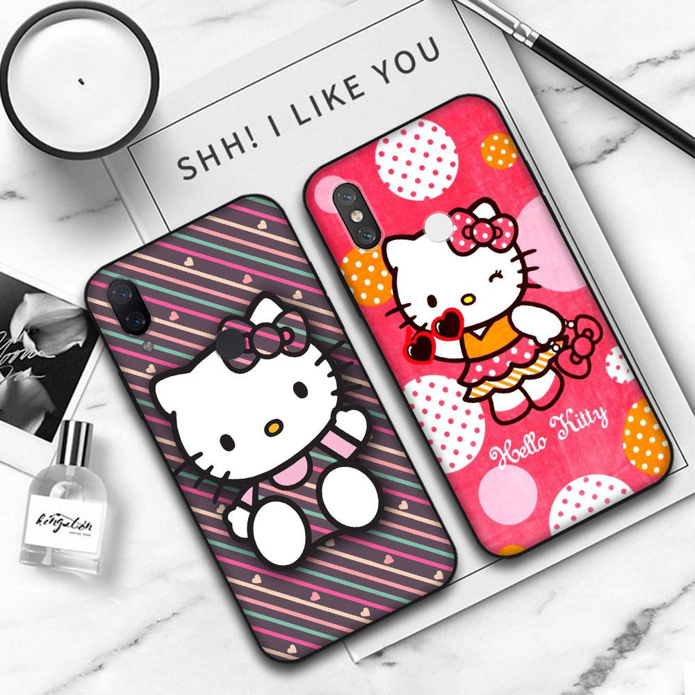 JZ3 Love Hello Kitty Black Sofe Case for OPPO Reno 8 6 5 4 Pro Plus Find X3 A17 A3 A31 A38 A40 A53 A54 A55 A74 A76 A78 A77 A80 A94 A95 A96 Lite