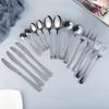 16PCS Stainless Steel Cutlery Set Creative Dinnerware Silverware Sets Fork Knife Spoons Tableware for Kitchen Household