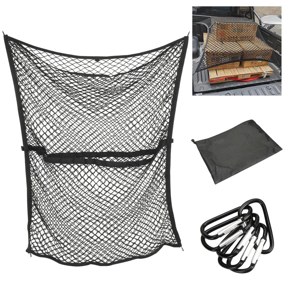Stretchable Cargo Net for Mesh x Trucks, Hook-Mounted, Anti-Loss, Double-Layer (120cm 120cm)