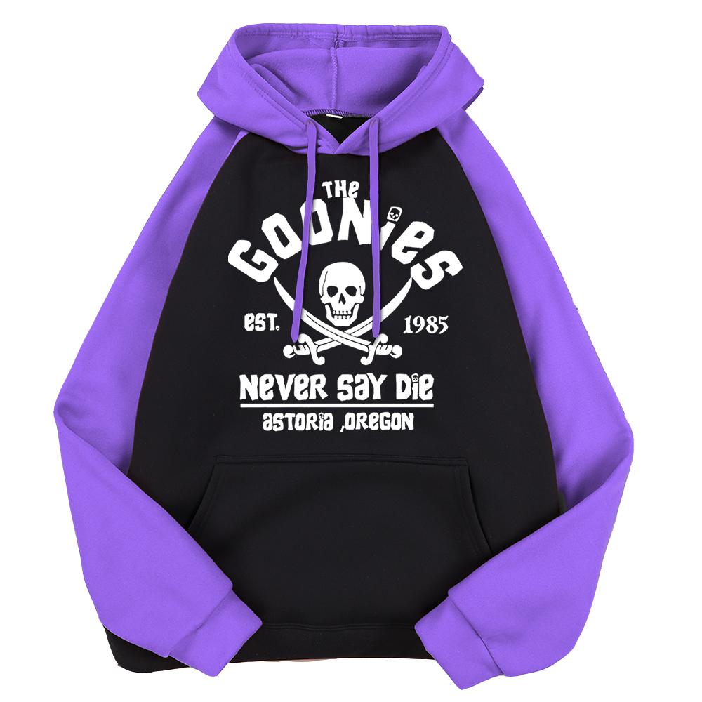 

The Goonies Est 1985 Never Say Die Man Hoodie Fashion Soft O-Neck Raglan Sweatshirts Autumn Crewneck Streetwear Fleece Hoodies XL