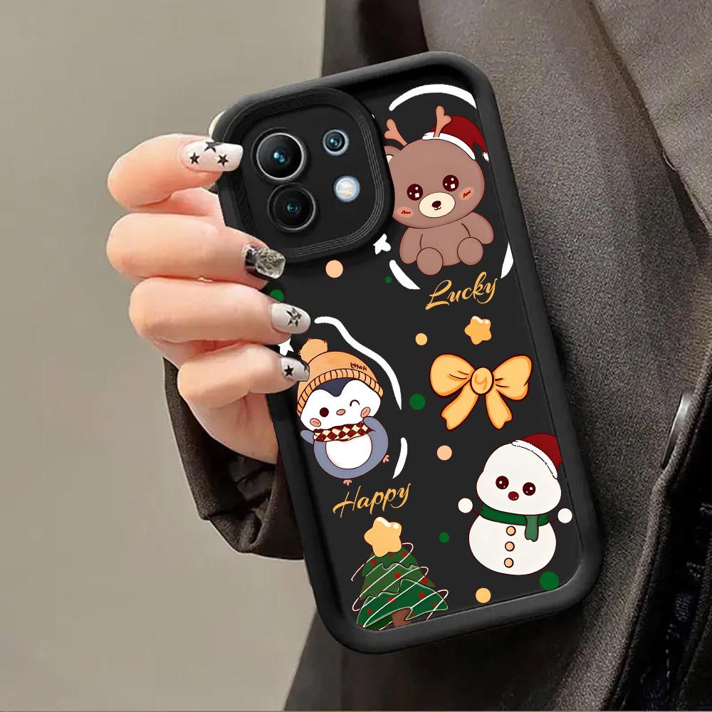 Christmas Snowman Elk Cute Phone Case For Xiaomi 17 Pro Max 15T 14T 13T 11Lite Poco X6 X7 F5 F7 M6 M7 Pro 5G Soft Perfect Cover