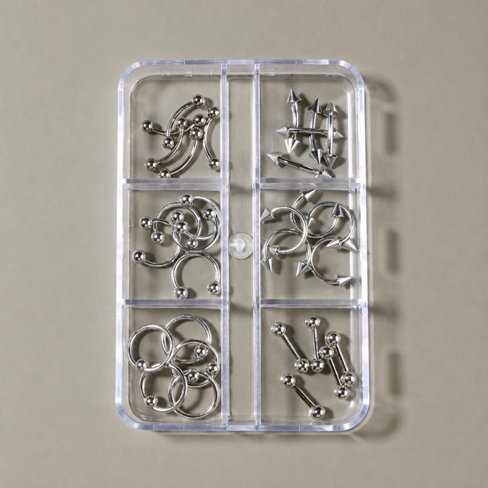 6/12 Grids Nail Art Rivets Kit Metal Nail Art Studs New Piercing Rivets Nail Charms  Gothic