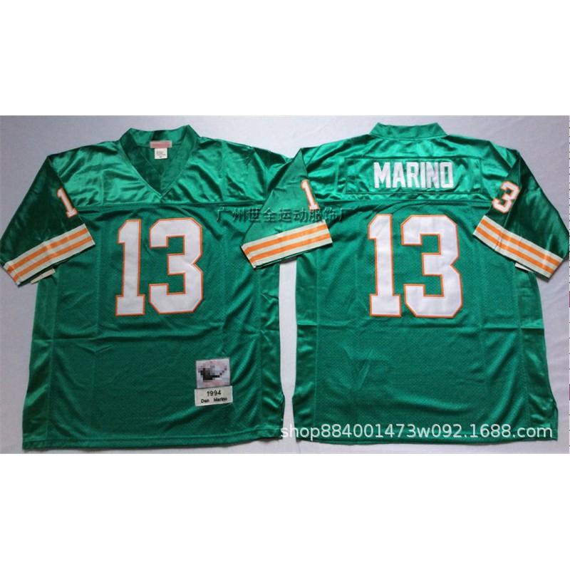 Mens Retro Miami Dolphins Hall Of Fame Football Jersey Cotton Blend Training Shirt Rugby Sports