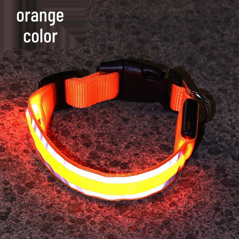 Rechargeable Luminous Reflective Dog Collar for Nighttime Walks