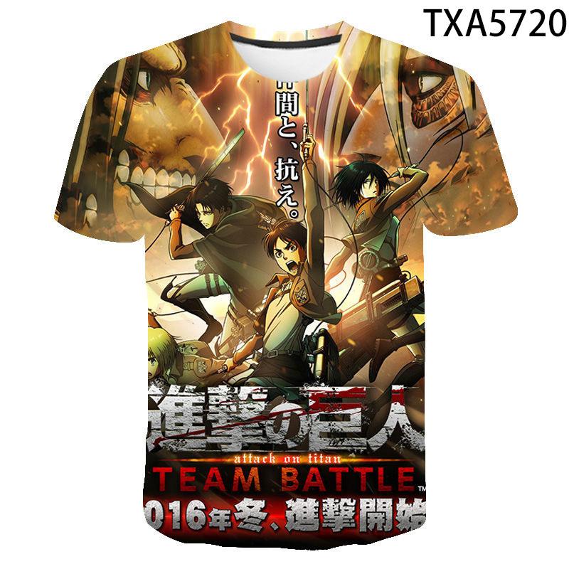 Attack On Titan Levi Ackerman 3D Print T-Shirt, High Quality Polyester Short Sleeve, Fashion Streetwear Casual Daily Wear