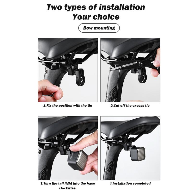 Gece Sürüşü İçin Bisiklet Arka Lambası Arka Kırmızı Işık Led Ebike Arka Lambası Akıllı ve Yaratıcı USB Şarj Fren Algılama 8