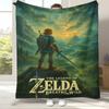 Retro Z-Zelda Cartoon Link Games Flannel Blanket,Ultra Soft Warm Plush Throw for Home Bedroom Bed Sofa Cover Camping Picnic Kid