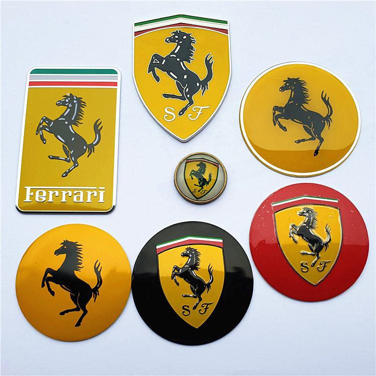 Metal Thin Aluminum Sticker Nameplate Decoration Car Sticker Personalized Modified Hub Cover Label For Ferrari F1 F8 F80 SF90 WM2