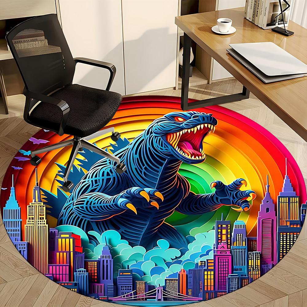 1pc Dinosaur Office Round Area Rug, Under Office Chairs Bedroom Living Room Home Decor a1016234