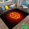 "Manchester United Logo Carpet with Fiery Background for Home Decor" Suitable for use as an anti-slip for living room bedroom sofas