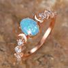 European and American Style New Retro Oval Ring with Sun and Moon Shining Design, Elegant and Personalized Light Luxury Ring