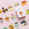 50pcs Sweet Cake Seal Stickers Set 40mm Mini Chocolate Fruit Pudding Cream Donuts Sticker for DIY Decoration Kids Gift A6386