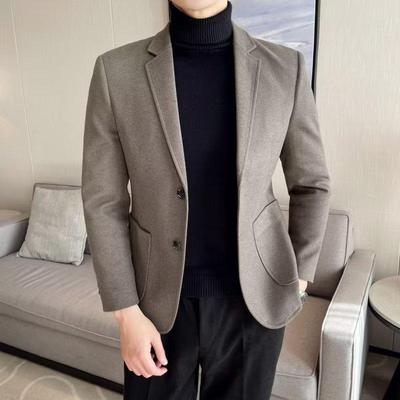 Men's Woolen Coat: Business Casual Suit for Spring and Autumn