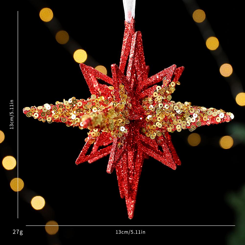 Holiday Ornament Set 4pcs Snowflakes Wreaths Sunflowers Exploding Stars for Christmas Tree and Indoor Decoration
