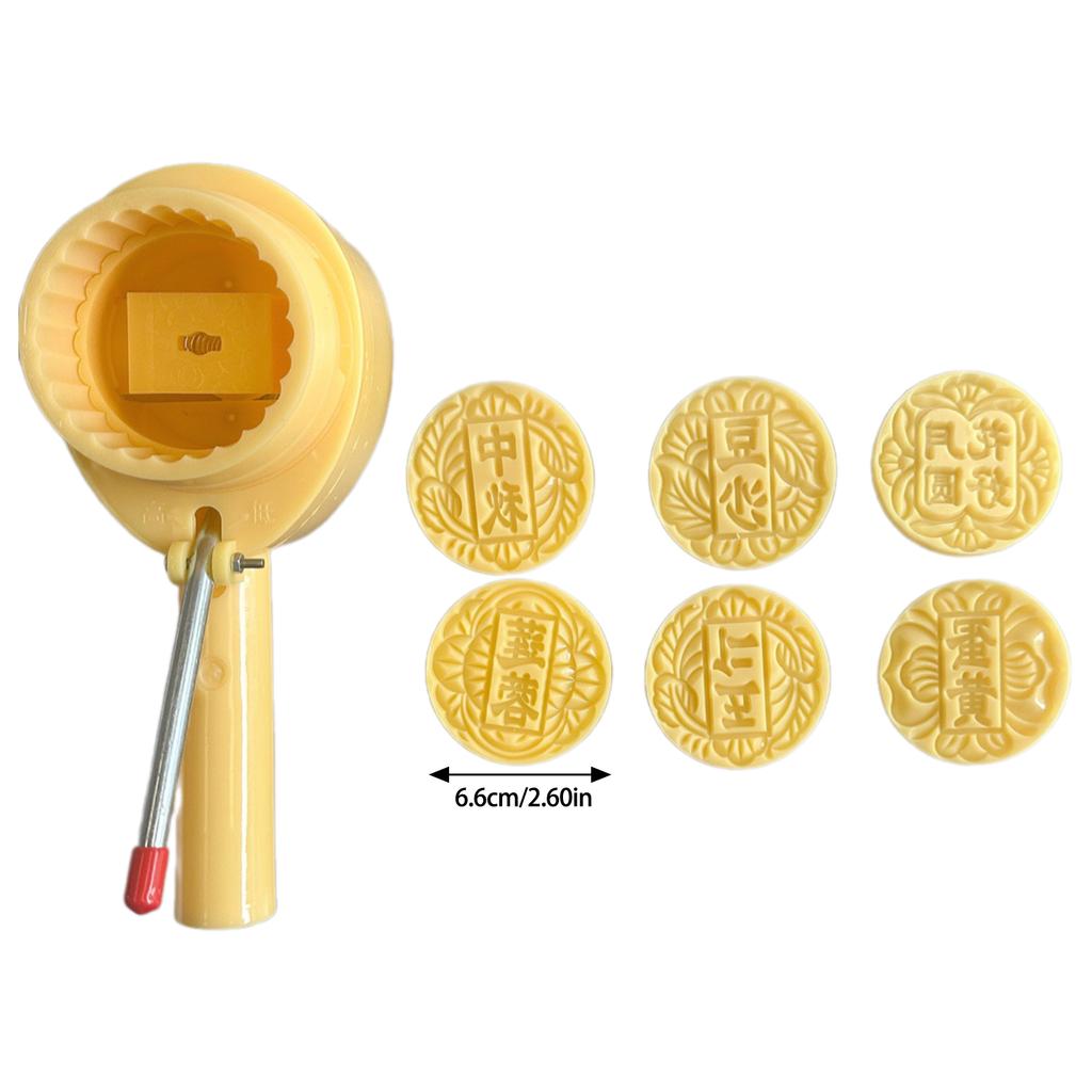 Mehrzweck 100g Mondkuchen-Pressform Professionelle Mondkuchen-Bastelform 6 Verschiedene Muster Stempel für Kreative Bäcker