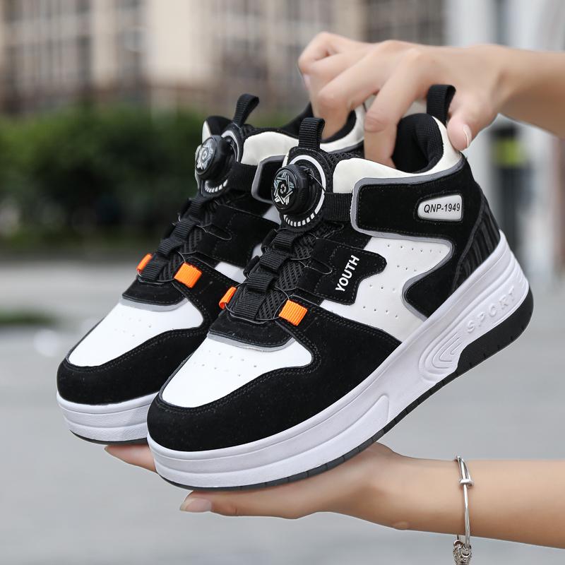 31-42 Boys Roller Skates Shoes Removable Flat Shoes Girls Roller Skates Sneakers for Kids