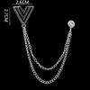Elegant Men's Suit Pin with Delicate Chains - Stylish Rhinestone Lapel for Scarf or Tie