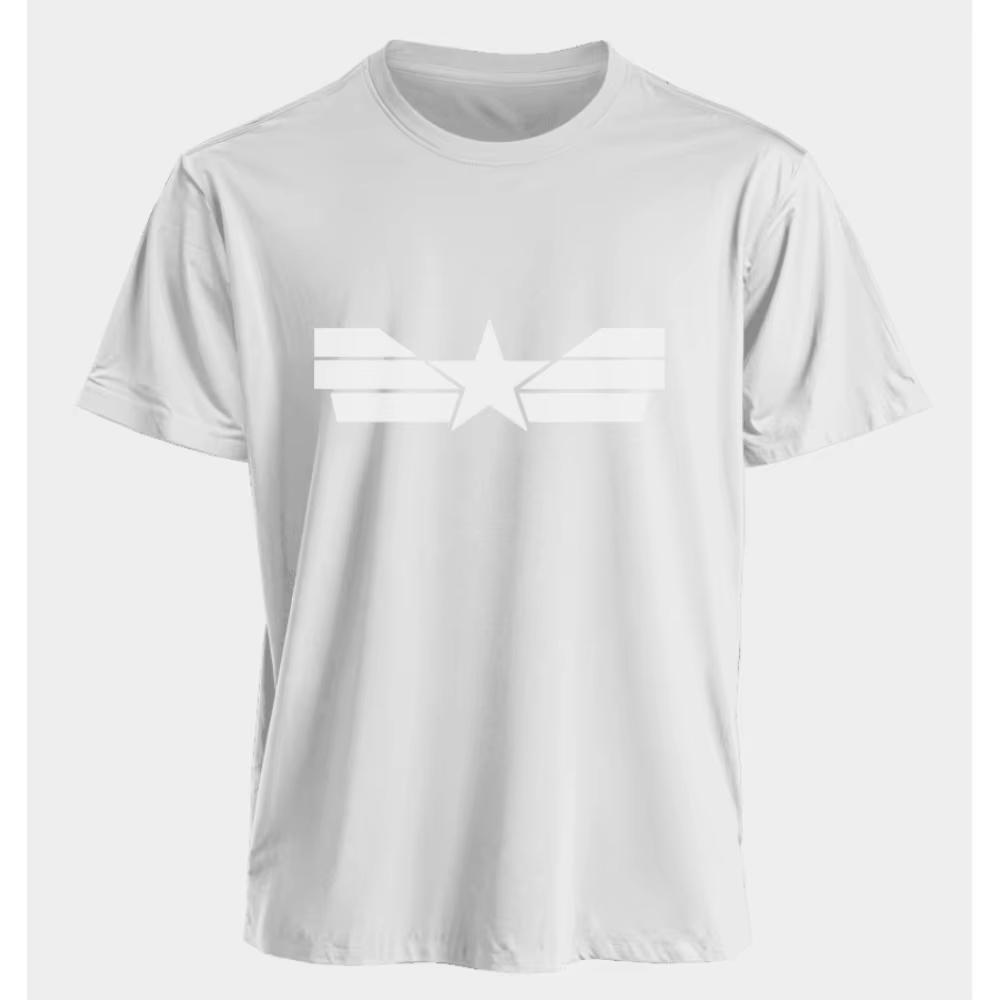Marvel Mens and Womens Tshirts Captain America Summer American Spring and Autumn Basic Loose Sporty Oversized Shortsleeved