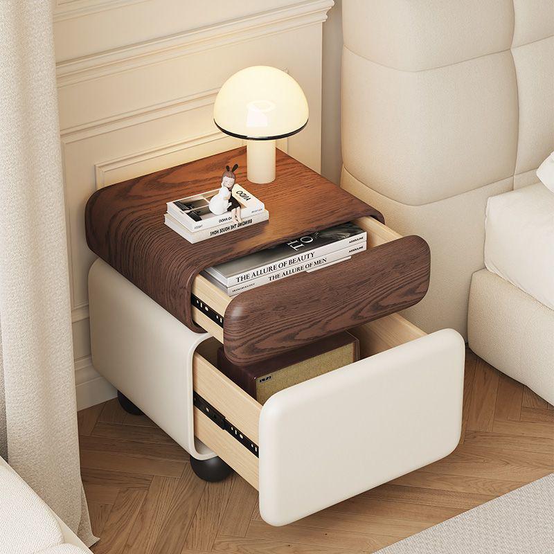 2025 Modern Medieval Solid Wood Bedside Table - Creative, Simple, and Luxurious High-End Storage Cabinet