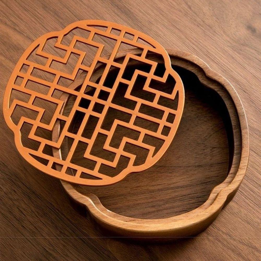 Water Storage Bearing Wood Tea Tray Walnut Wood Teapot Drain Plate Small Teapot Holder  Coffee