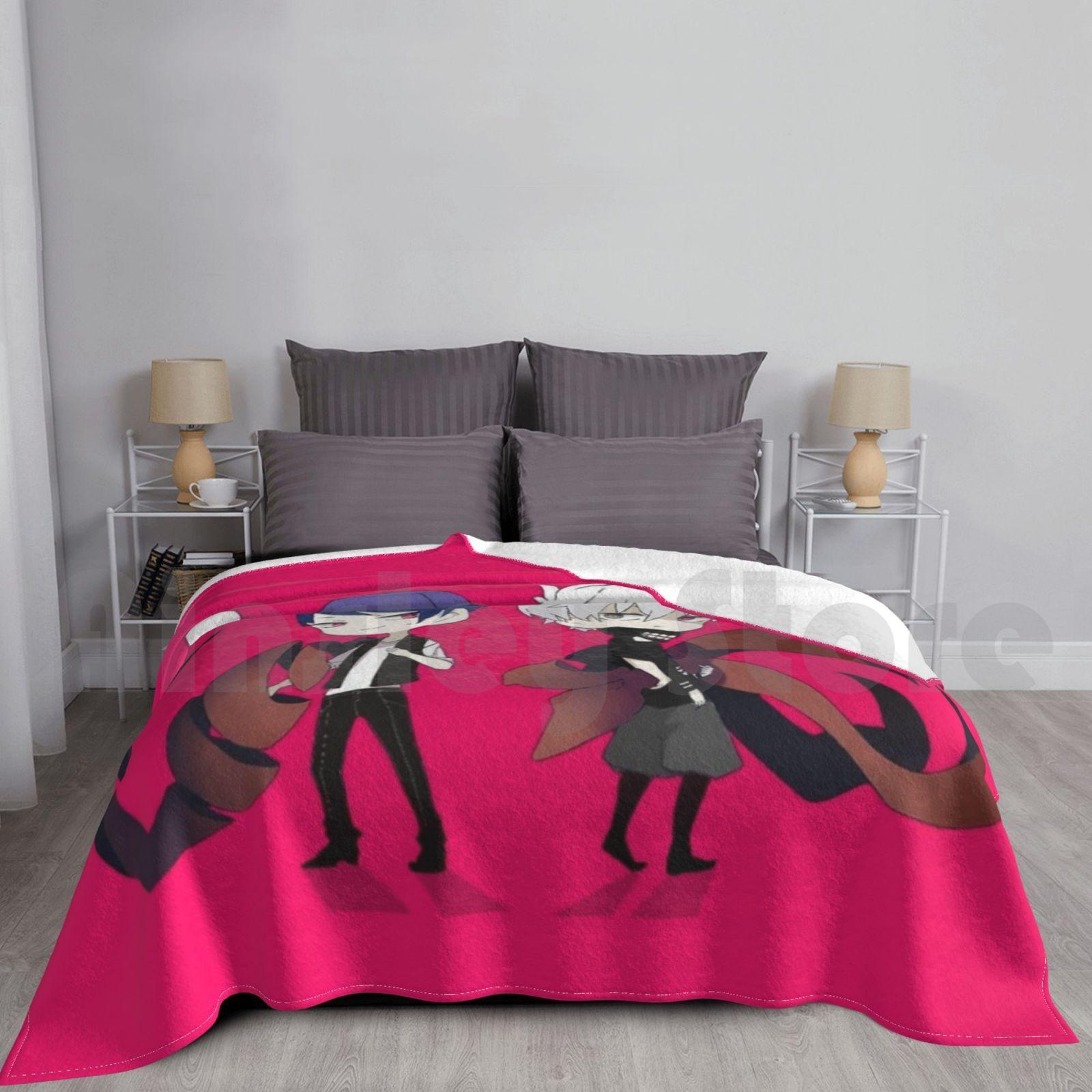 Ken Kaneki & Touka Kirishima Illustration-Blanket For Sofa Bed Travel Anime Ken Kaneki Size: 75*100cm, Weight: 230 GSM