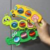 3Pcs Stress Relief Push Bubble Toy Toddlers Fine Motors Skills Cartoon Caterpillar Crocodile School Bus Flipping Bubble Sensory Fidget Toy Travel