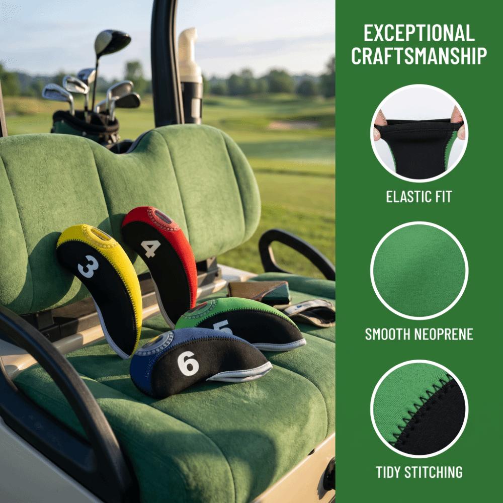 10pcs Neoprene Golf Club Head Covers Shockproof Golf Club Head Protector  Golfing Accessory