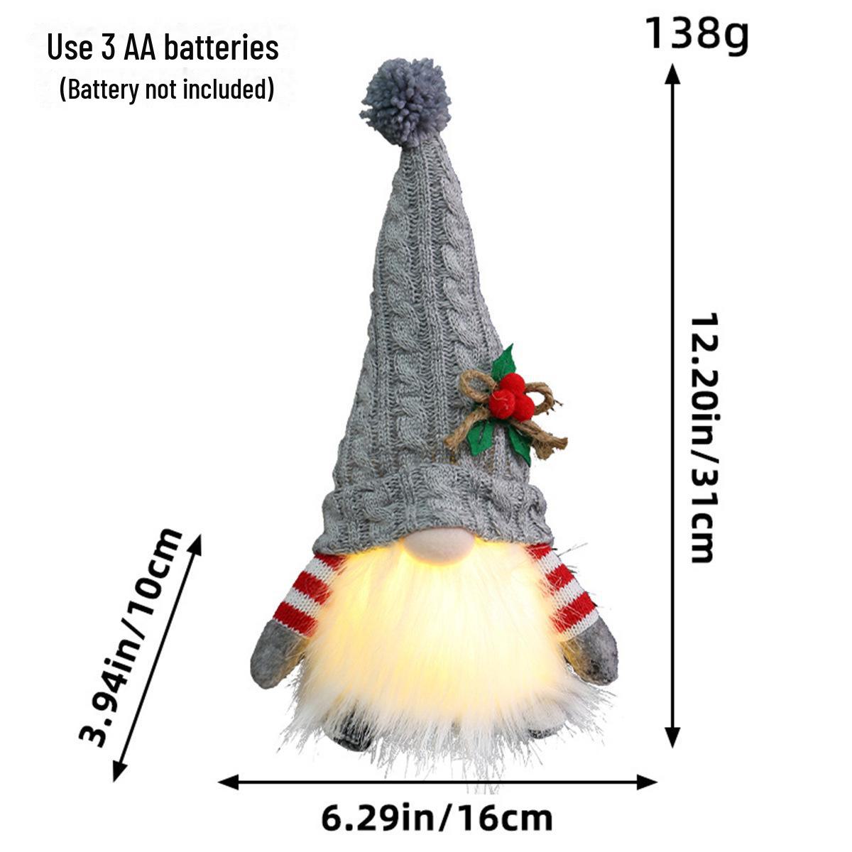 

Кукла Рудольф и украшения в виде гномов без лиц с огоньками и пайетками для Рождества
