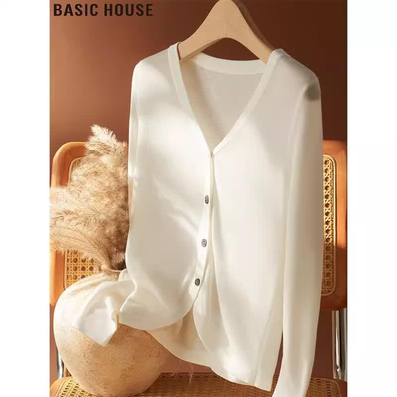 Basic House Women s Tencel Knit Cardigan S