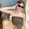 Elegant Silk Scarf Heart Pattern Hair Ribbon Versatile Lace Scarf  Women's Accessory