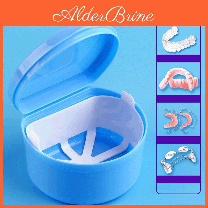 Box Dental Care Holder Dental Cleaning Box Orthodontic Appliance Denture Immersion Cleaning Box Belt Filter Cleaning 1pc