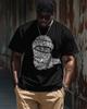 S-9XL Plus Size Men's Wildlife Beast Abstract Art Graphic Print T-Shirt Big Size Casual Streetwear Short Sleeve Tops