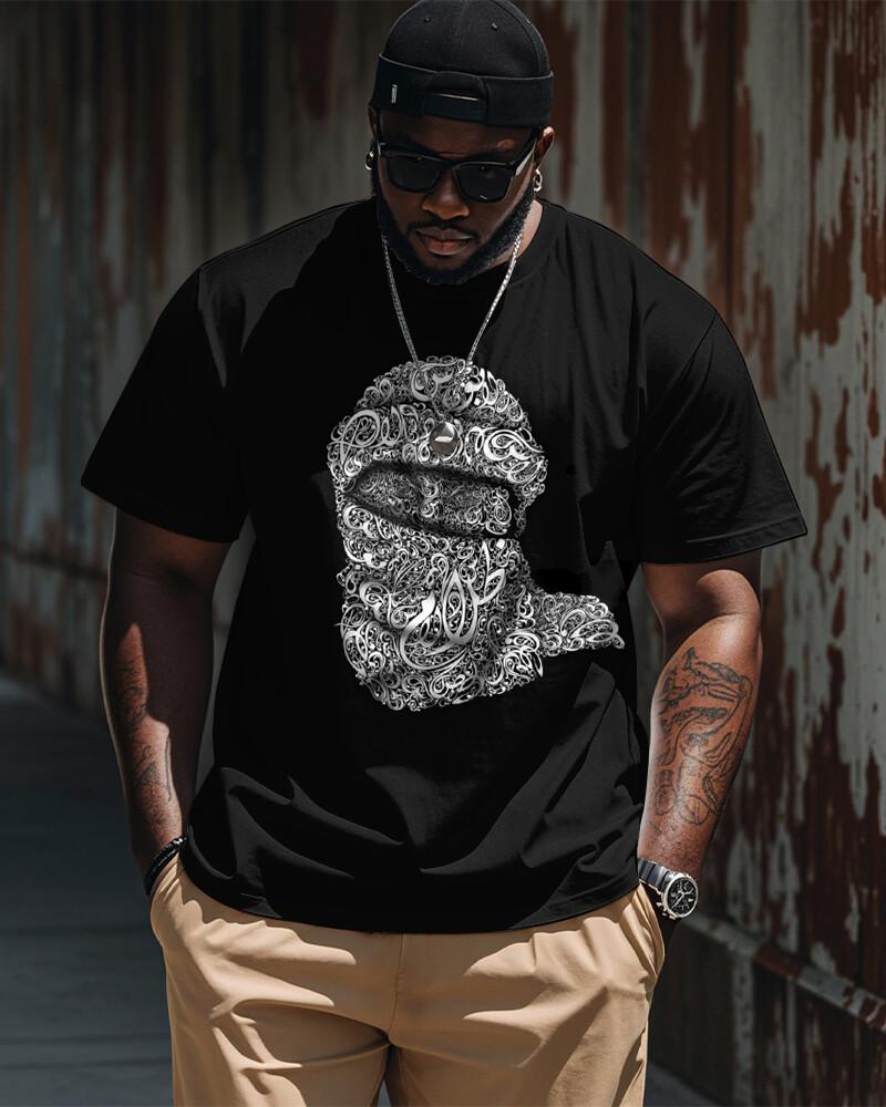 

S-9XL Plus Size Men s Wildlife Beast Abstract Art Graphic Print T-Shirt Big Size Casual Streetwear Short Sleeve Tops 5XL різнокольоровий
