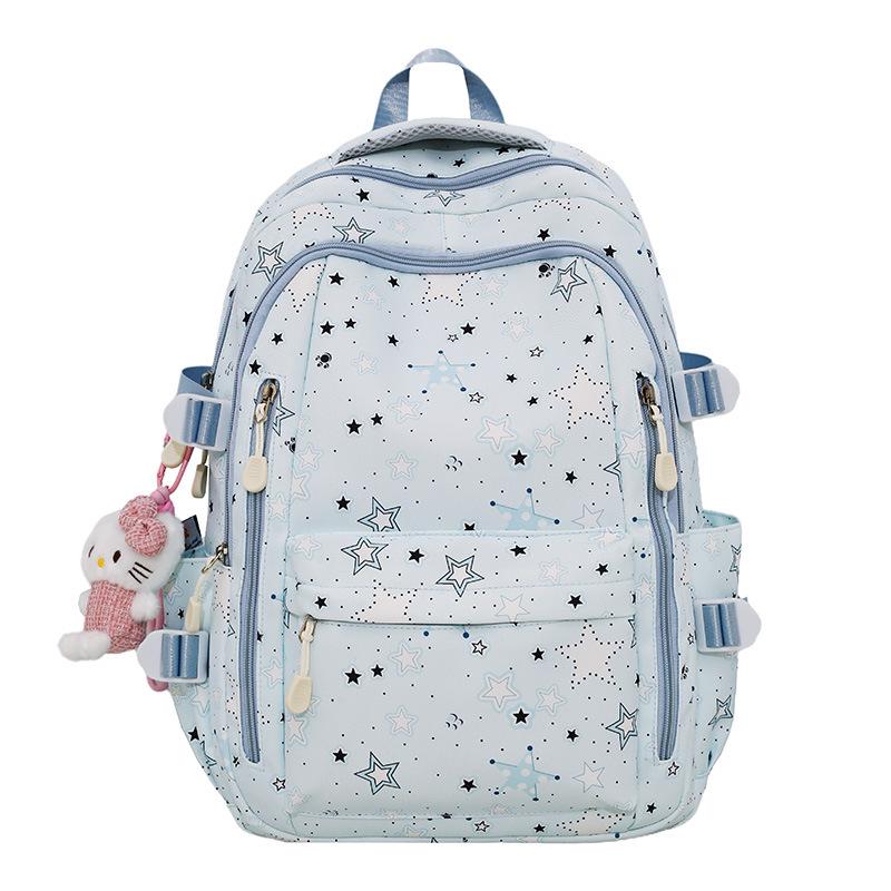 Japanese & Korean Style Backpack for Middle School Girls – Trendy Star Design, Ideal for School & Outings